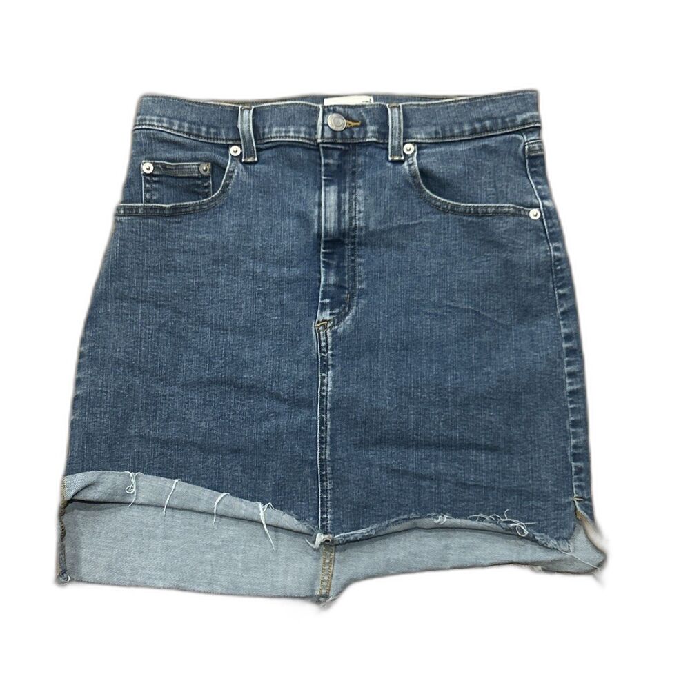 Wilfred Free Skirt Women's 8 Denim Jean Mini Blue Stretch Pockets